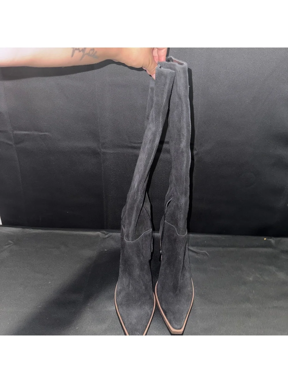 Vince Camuto Black Suede Knee-High Boots Size 8M